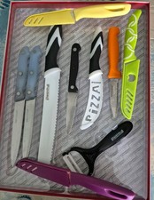 Küchenmesser Set Obstmesser Pizzamesser Brotmesser Bunt  9 Stk.
