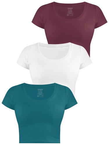 Damen crop shirt basic - 3x,