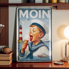 Vintage Blechschild MOIN –