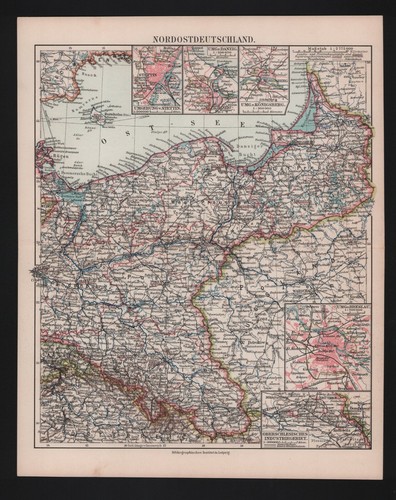 Landkarte map 1909