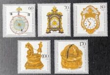 BRD Bund 1992 Nr. 1631 - 1635 Wohlfahrt " Kostbare alte Uhren " postfrisch