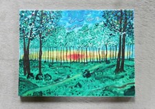 Deko Bild „Landschaft mit Glitzerwolken“ Keilrahmen 30 x 40 cm handgemalt