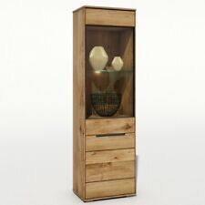 Vitrine Eiche teilmassiv geölt Standschrank Esszimmerregal Küche ELFO LOLA 3991