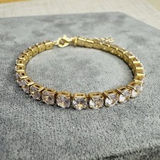 Armband vergoldet Zirkonia 21cm Damen Schmuck Geschenk