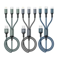 3er Pack 1,2 m Multi-Ladekabel