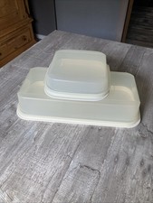 Tupperware 2 Servierstar 36 X 18 Stollenplatte + 18 x 19 cm Saturn