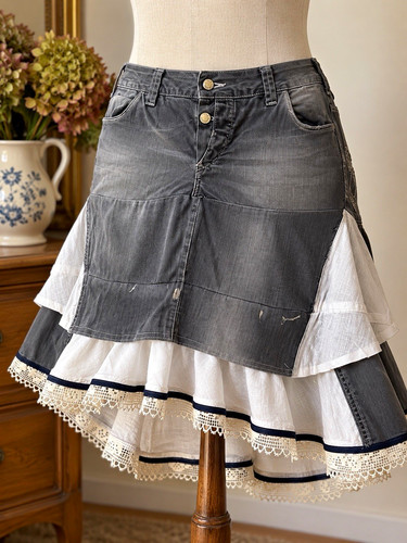 Upcycling jeansrock - upcycling, –