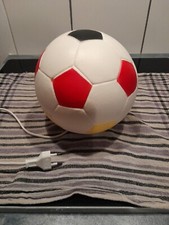 Fußball Lampe Schwarz Rot Gelb-table lamp heico  80er Jahre .Kunststoff. Hoch 19