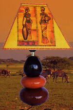 Tischlampe "AFRIKA FRAUEN" Unikat Handarbeit Keramikfuß - Geschenkidee !!!