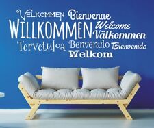 Wandtattoo Willkommen Tervetula Benvenuto Bienvenue Welkom Welcome Flur Wanddeko