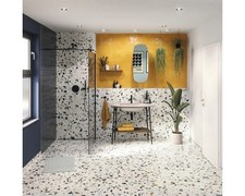 Feinsteinzeug Wand- und Bodenfliese Crisp XL Terrazzo white 59,5 x 120 x 1 cm ma