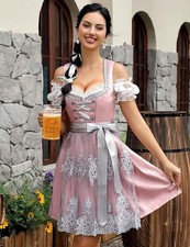 Dirndl Midi Damen 3-teilig – Perfekt für das Oktoberfest Rosa