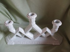 Rosenthal Kerzenleuchter 3-armig, Maria weiß, Kunstabteilung Selb, Art Deco