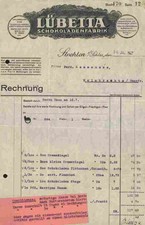 LÜBETTA Schokoladenfabrik Ernst Finster 1927 Strehlen Strzelin Schlesien Breslau