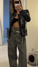 H&M STUDIO Wide Leg Jeans NEU! Grau Baggy Designer Trend Palazzo Hose S/S25