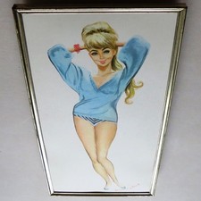 PIN UP Girl = Alte Lithografie