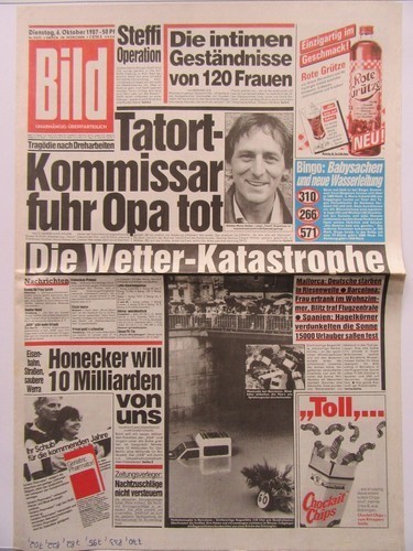 Bild zeitung vom - vom, 6.10.1987