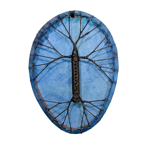 Schamanentrommel blau oval - schamanentrommel,