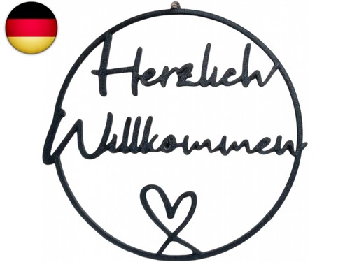 Herzlich willkommen schild - herzlich,