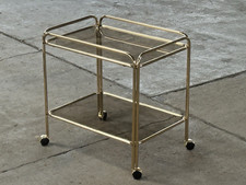 Teewagen - Barwagen - Servierwagen -Mid Century -Aus Messing und Glas mit Rollen