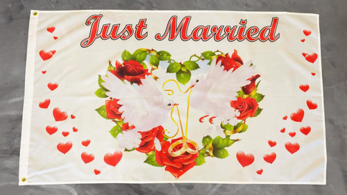 Fahne flagge hochzeit just - fahne,