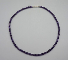 Kette Halskette AMETHYST ca 4 - 4,5 mm Kugeln ca 43 cm 925er Silberkarabiner