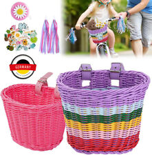 Set Kinder Fahrradkorb Vorne Abnehmbar Fahrrad Korb Weidenkorb Vorne mit Glocken