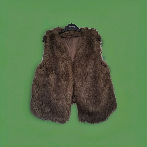 Fellweste braun faux - m/l,