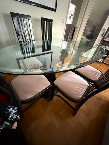 Ovaler glas esstisch - ovaler, glas-esstisch