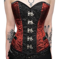 Steampunk Damen Rot – Brokat