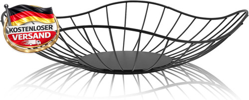 Obstschale metall oval schwarz - metall,