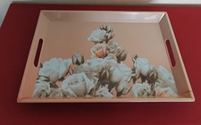 Tablett Serviertablett aus Melamin Kesper Rosendekor. Dekoratives Tablett.