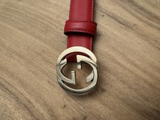 Gürtel Original Gucci rot Breite 2,5 cm Echt Leder Gr. 90