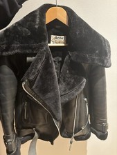 Acne leather shearling jacket - shearling,