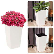 Blumenkübel Creme Hochglanz Eckig Pflanzkübel Einsatz 6 Größen BLUMENTOPF
