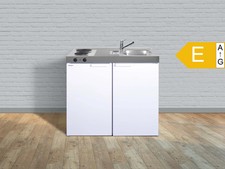 Miniküche 100cm Weiß Spüle