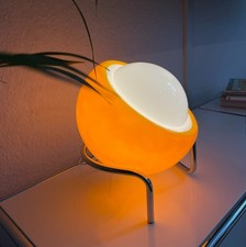 Vintage Space Age Lampe Tischleuchte | 60er 70er Retro Mid Century | Glas & LED