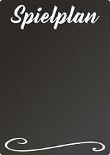 Spielplan Tafel - hochkant -