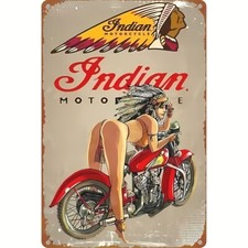Blechschild Indian Motorcycle Werbeschild Metallschild 30x20cm Retro TEL801
