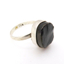 TOP DESIGNER Ring 925er Silber Schwarzer Farbstein Onyx? Vintage Silver Chic *F