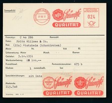 S1131) Francotyp AFS Stammkarte 1951 Stotzheim b.Euskirchen WISTO Strümpfe