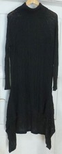 Bodyflirt Langarm Strickkleid schwarz Rollkragen 50% Baumwolle Gr. 44/46 asymetr