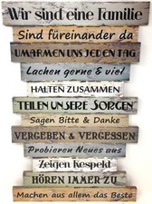 Dekoschild Familienregeln