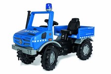 RollyToys Polizei Unimog Tretfahrzeug für Kinder ab 3 Jahren, mit Blinklicht