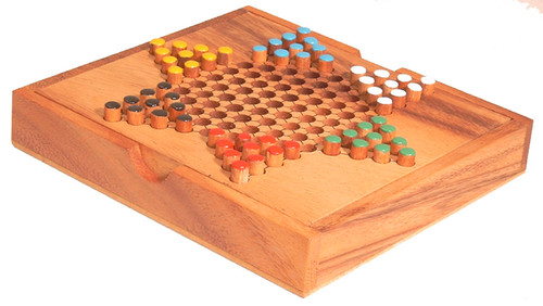 Halma spiel eckig - eckig, holz
