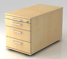 Rollcontainer 80 cm tief abschießbar Unterstellcontainer Schreibtischcontainer