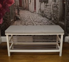 Graues Echt Leder Bank Auflage