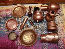 Konvolut Kupfer ca. 6,5 kg  Deko-Sammlung Töpfe Untersetzer Kupferschrott 1