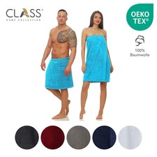 Saunakilt Damen Herren 100% Baumwolle Frottee Klettverschluss Sauna Wellness Uni