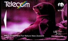 Telefonkarte Phonecard Neuseeland 1993 WWF Seehund (B) 141B0